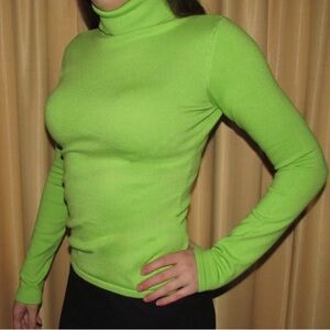 Neon green body con sweater